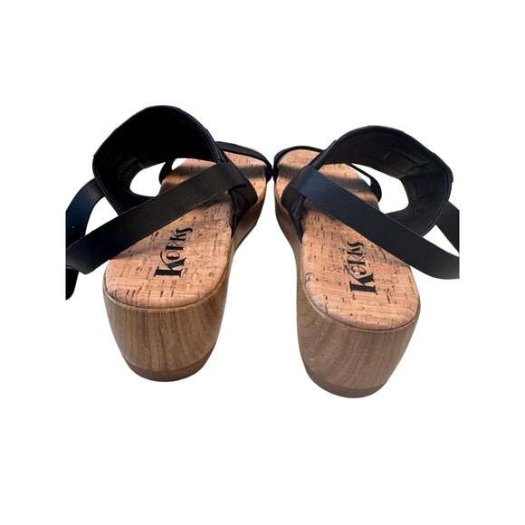 Kork Ease Fraya Platform Sandal Size 8 Black Leather Open Toe NWOB Buckle NWOB - Picture 9 of 11